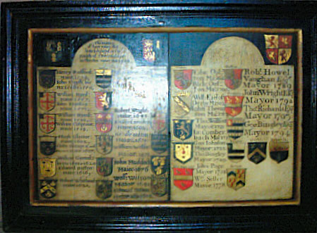 Mace Board Showing the Mayors of Chester St John's